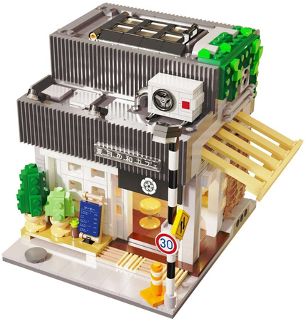 Klocki CaDA Japoński Sklep z Bułeczkami na parze Japanese Steamed Bun Shop + kawiarnia Summer Breeze Coffee Shop LED 2224 el.