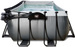 Basen ogrodowy 400x200x100cm z pompą piaskową pompą ciepła zadaszeniem i drabiną czarny