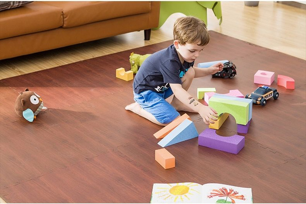 Humbi Puzzle piankowe Mata piankowa panele ciemne 62 x 62 x 1 cm 4 szt.