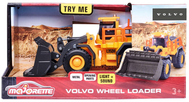 Volvo Koparka Spychacz Pojazd budowlany z ruchomymi elementami światło dźwięk