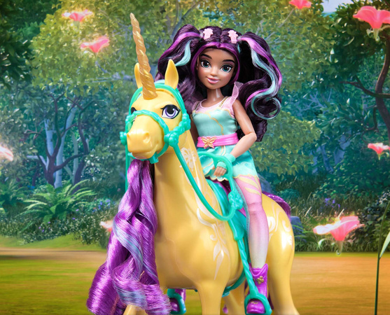 Unicorn Academy Zestaw Lalka Ava 24 cm + Jednorożec Leaf + akcesoria