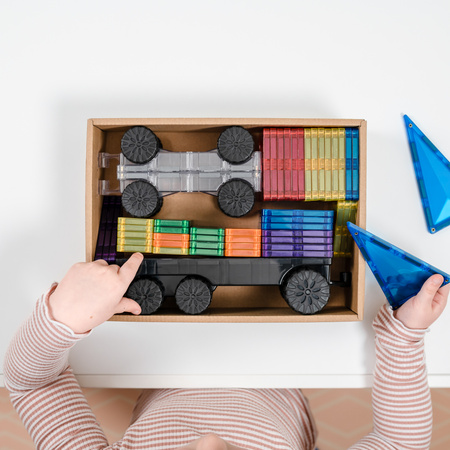 CONNETIX Rainbow Transport Pack Kreatywne klocki magnetyczne 50 elementów