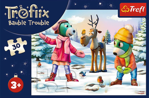 Trefl Puzzle 30 elementów Świąteczny czas Treflików Układanka dla Najmłodszych