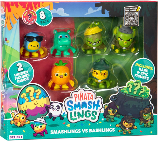 Zestaw Pinata SmashLings 8 losowych figurek stworki Smashlings Pack