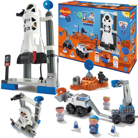Abrick Klocki Baza kosmiczna z rakietą 3 figurki + 2 pojazdy