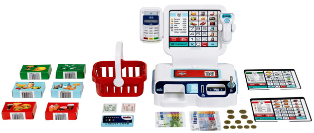 Zabawkowa kasa dla dzieci sklep z akcesoriami zestaw 41 elementów Klein