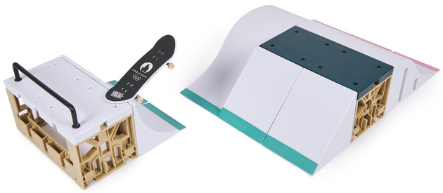 Tech Deck zestaw fingerboards Rampy Aurelien's Ramp, Shane's Ramp, Sky's Ramp + kolorowe deskorolki kolekcjonerske