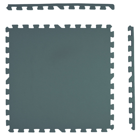 Mata piankowa podłogowa Humbi 180x180 Duże puzzle piankowe wodoodporne bezpieczne 9 szt. miedziany, kremowy, ciemnozielony