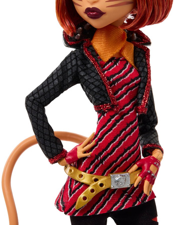 Lalka kolekcjonerska Monster High Toralei Reprodukcja Tygrysek 27 cm + akcesoria ubrania Straszyceum