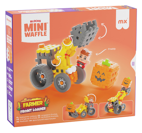 Klocki konstrukcyjne Mini Waffle Farmer Ładowarka czołowa 50 elementów Marioinex