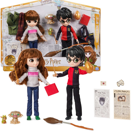 Harry Potter i Hermiona zestaw figurek lalek kolekcjonerskich + akcesoria 20+ elementów