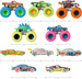 Hot Wheels Monster Trucks zestaw 10 świecących w ciemności pojazdów 1:64