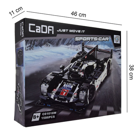 Klocki konstrukcyjne CaDA Sportowy samochód wyścigowy 48 cm Wyścigówka Czarne Auto 1586 elementów