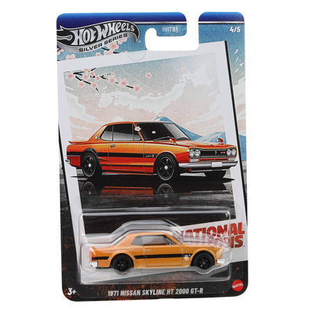 Hot Wheels National Icons zestaw 5 aut Porsche, Jaguar Lightweight, Ford, Fiat, Nissan Skyline 7 cm