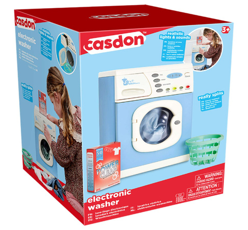 Duża Pralka dla dzieci automatyczna bęben dźwięk światło niebieska Casdon