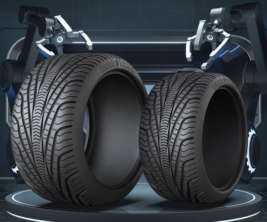 CaDA Zestaw licencjonowanych opon Goodyear 1:8 do pojazdów RC i modeli statycznych 4 elementy D013-003