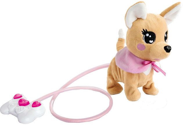 OUTLET Chi Chi Love Interaktywny Piesek Chihuahua Loomy z pilotem Dźwięk Świecąca smycz 18 cm 3+ PRODUKT WADLIWY
