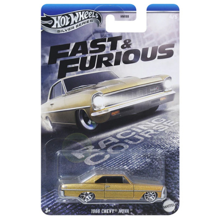 Hot Wheels Fast & Furious auto 1966 Chevy Nova Silver Series 7,5 cm