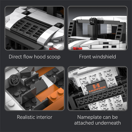 Klocki Konstrukcyjne CaDA małe autko Pojazd Humvee biały samochód terenowy 328 elementów