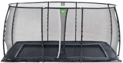 Trampolina ogrodowa naziemna Dynamic EXIT z siatką zabezpieczającą 305 x 519 cm czarna
