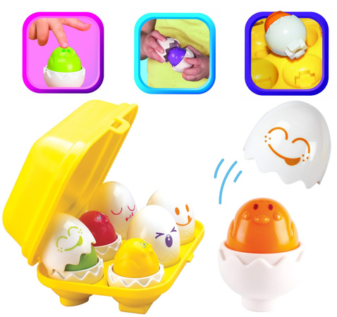 Tomy Wesołe Piszczące Jajeczka Jajka Z Dźwiękiem Sorter W Pojemniku Sorter Kształtów