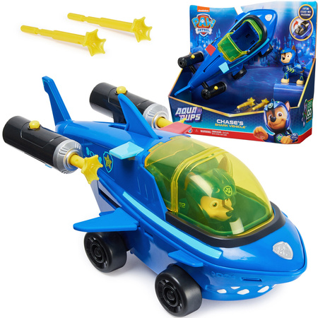 OUTLET Psi Patrol 2w1 Chase Aqua Pups Zestaw Pojazd podwodny Rekin wyrzutnia + figurka NIEPEŁNY KOMPLET