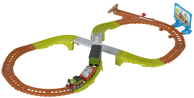 OUTLET Tomek i Przyjaciele Zestaw Torów Recyklingowy Bieg + lokomotywa Węchu 17 elementów USZKODZONE OPAKOWANIE