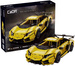 Klocki konstrukcyjne CaDA Zdalnie sterowane duże auto sportowe LP700 49 cm Samochód żółty Pojazd LP700 Sports Car z napędem Power System Pro Światło LED RC 1805 elementów