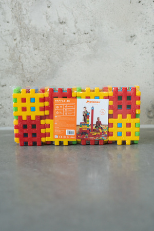 Klocki konstrukcyjne Waffle zestaw 48 dużych elementów Marioinex