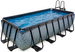 Basen ogrodowy 400x200x100cm z pompą filtrującą i drabiną szary