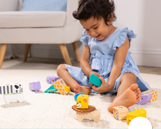 Klocki Drewniane Safari Dzikie Zwierzęta Blockables 34 Elementy