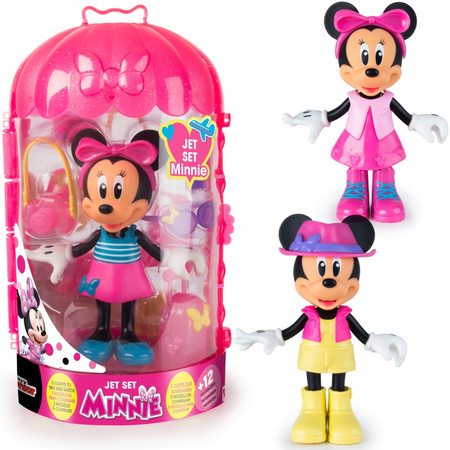 Disney Myszka Minnie Mini Lalka Podróżniczka + szafa stroje