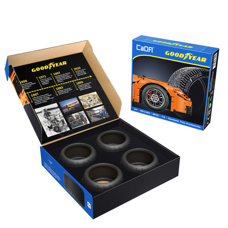 CaDA Zestaw licencjonowanych opon Goodyear 1:8 do pojazdów RC i modeli statycznych 4 elementy D013-003