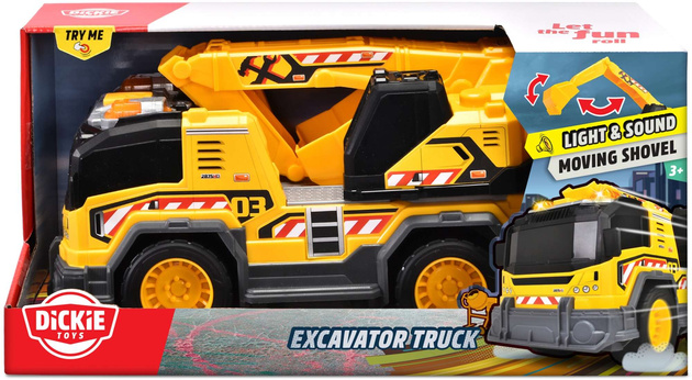 Pojazd budowlany Interaktywny pomarańczowa Ciężarowko-koparka Excavator Truck 30cm Światło Dźwięk