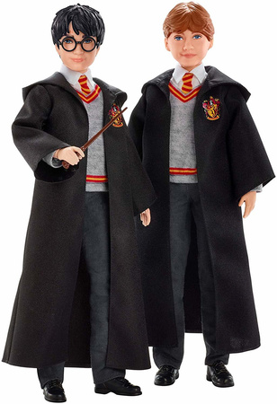 Harry Potter Lalka Ron Weasley ruchoma figurka z różdżką i szatą Gryffindor Hogwart