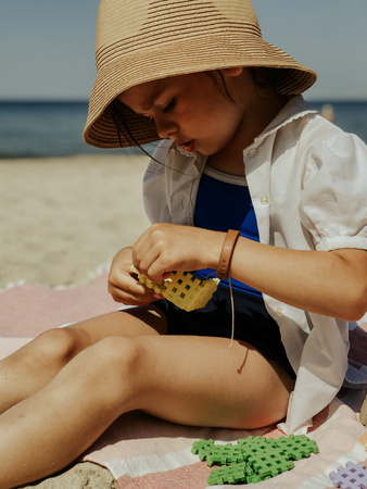 Klocki konstrukcyjne Mini Waffle zestaw w pastelowych kolorach 300 elementów Marioinex
