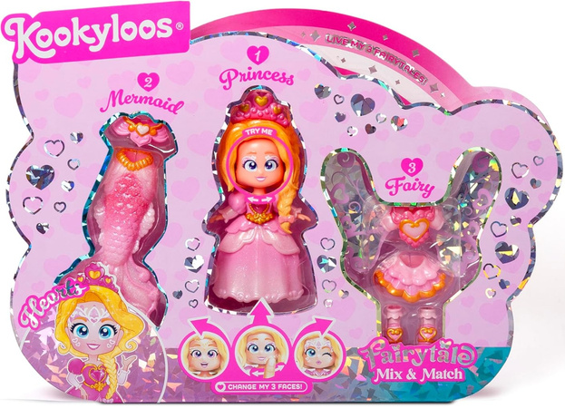 Kookyloos Figurka Kolekcjonerska Fairytale Hearts 3w1 Wróżka Syrenka Księżniczka