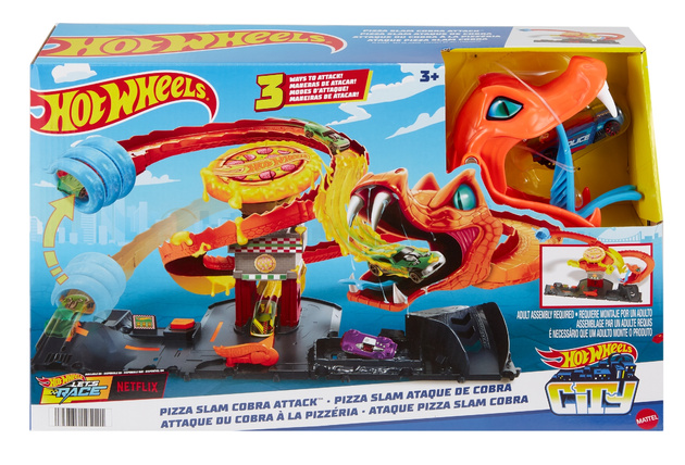 Hot Wheels Pizza Slam Cobra Attack Odjazdowa Pizza Atak Kobry tor samochodowy + pojazd