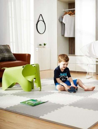 Humbi Mata piankowa Puzzle piankowe 9 szt. róż grafit szary 180 x 180 x 1 cm