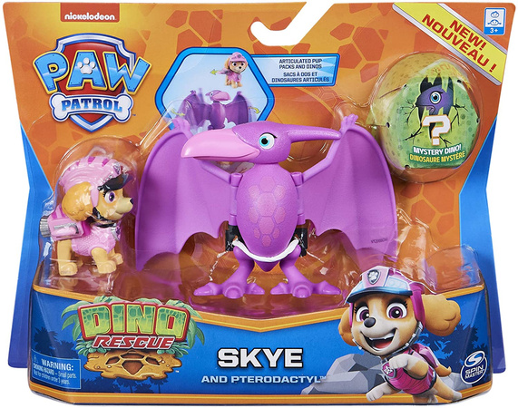 Psi Patrol Dino Rescue Figurka  Skye I Dinozaur Pterodaktyl 