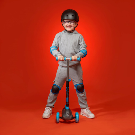 OUTLET EVO Regulowana Trójkołowa Hulajnoga dla Dzieci Eclipse Niebieski Świecące kółka i Podest PO ZWROCIE