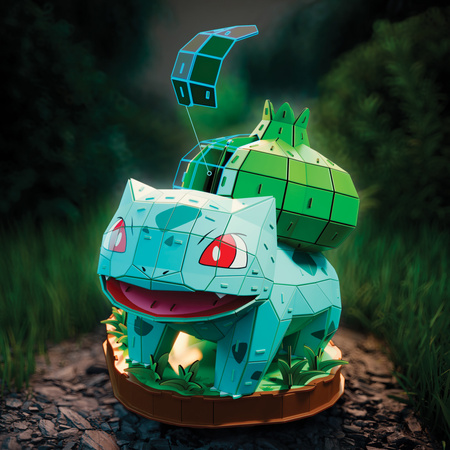 Puzzle 4D Build Pokemon Bulbasaur model 3D do złożenia