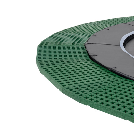 Trampolina ogrodowa naziemna Dynamic EXIT z płytkami zabezpieczającymi Freezone 427 cm czarna