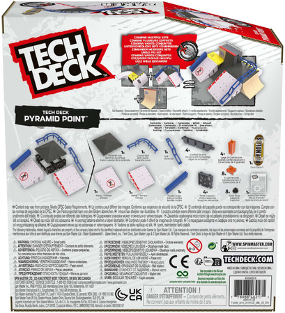 Tech Deck zestaw fingerboard Rampa Pyramid Point Baker+ kolorowa deskorolka kolekcjonerska