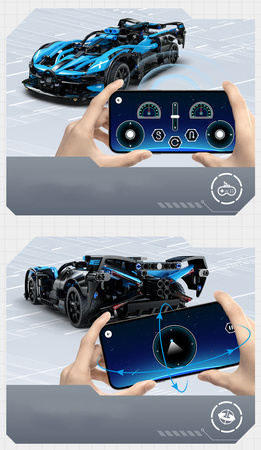 Klocki konstrukcyjne CaDA wyścigówka Samochód wyścigowy zdalnie sterowany Bluefire Specter Auto sportowe 421 elementów RC