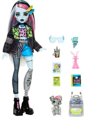 Monster High Zestaw z lalką Frankie Stein pieskiem i akcesoriami