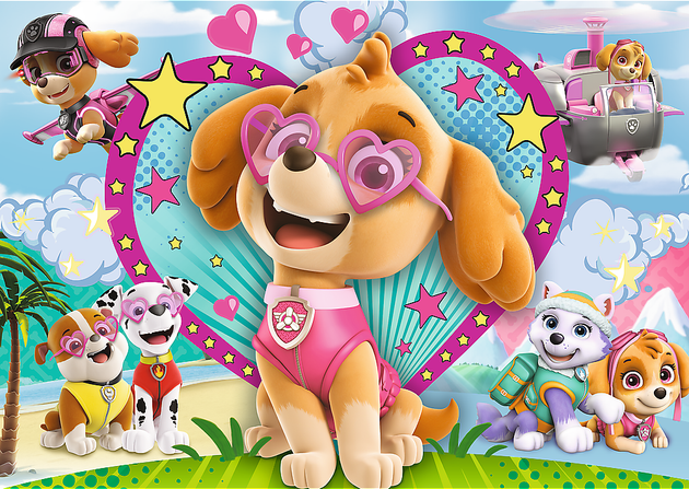 Puzzle 100 Psi Patrol Brokatowe Skye Trefl