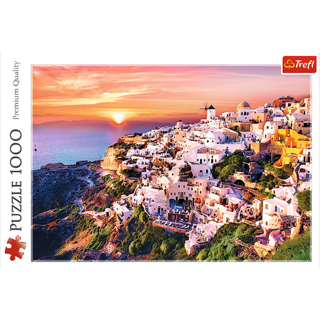 Puzzle 1000 Zachód Słońca Nad Santorini Trefl