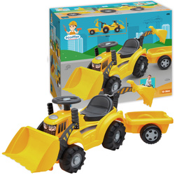 Ecoiffier Traktor z żółtą przyczepką Koparka Spychacz