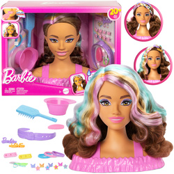 Zestaw Lalka Głowa do stylizacji czesania włosów Barbie Fryzjer + akcesoria 20 elementów